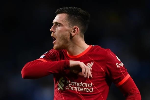 Andy Robertson of Liverpool FC looks on during the UEFA Champions League group B match between FC Porto and Liverpool FC at Estadio do Dragao on...