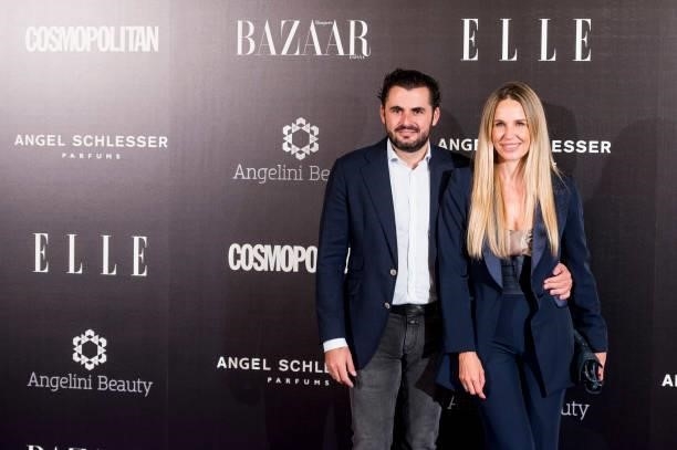 Emiliano Suarez and Carola Baleztena attends 'Femme Magique' presentation at El Casino on September 28, 2021 in Madrid, Spain.