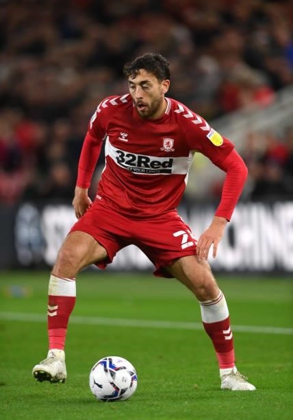 Middlesbrough player Matt Crooks in action during the Sky Bet Championship match between Middlesbrough and Sheffield United at Riverside Stadium on...