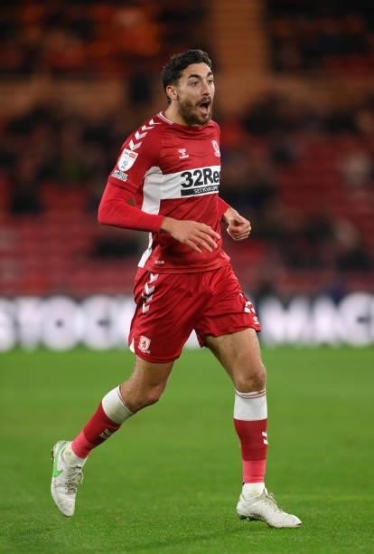 Middlesbrough player Matt Crooks in action during the Sky Bet Championship match between Middlesbrough and Sheffield United at Riverside Stadium on...