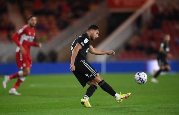 Sheffield United player George Baldock in action during the Sky Bet Championship match between Middlesbrough and Sheffield United at Riverside...