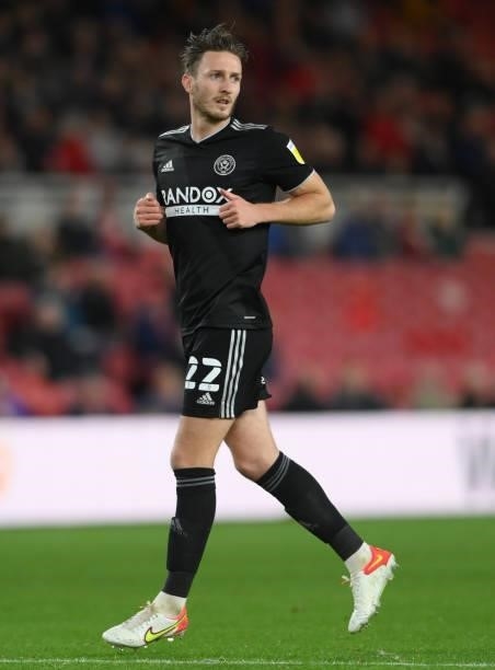 Sheffield United player Ben Davies in action during the Sky Bet Championship match between Middlesbrough and Sheffield United at Riverside Stadium on...