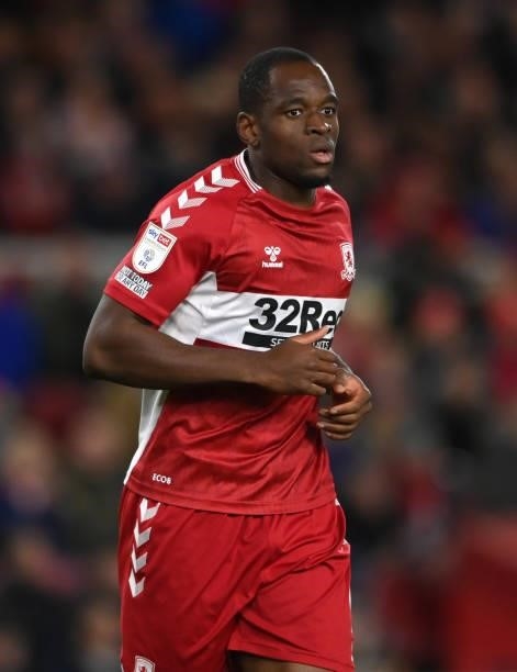 Middlesbrough player Uche Ikpeazu in action during the Sky Bet Championship match between Middlesbrough and Sheffield United at Riverside Stadium on...