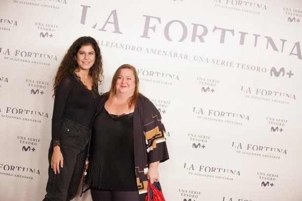 Marie-Lou Nahhas and Itziar Castro attends the photocall of 'La Fortuna' premiere at Hotel VP Plaza España Design on September 28, 2021 in Madrid,...