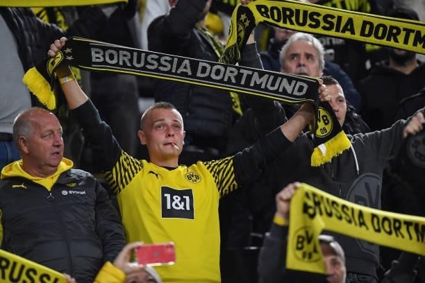 Fans of Dortmund prior to the UEFA Champions League group C match between Borussia Dortmund and Sporting CP at Signal Iduna Park on September 28,...