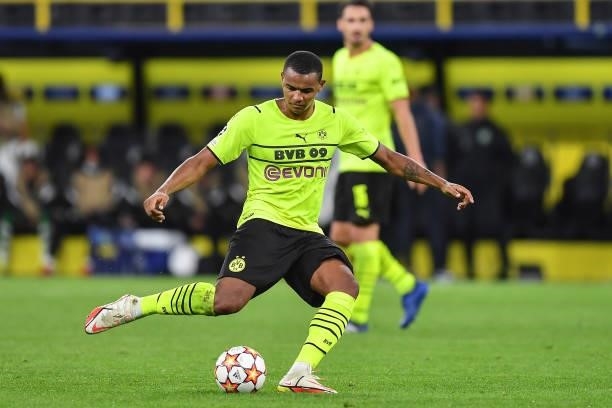 Manuel Akanji of Dortmund runs with the ballduring the UEFA Champions League group C match between Borussia Dortmund and Sporting CP at Signal Iduna...