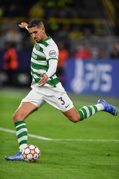 Zouhair Feddal of Sporting during the UEFA Champions League group C match between Borussia Dortmund and Sporting CP at Signal Iduna Park on September...