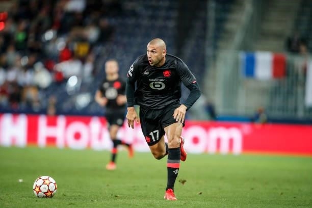 Burak Yilmaz of Lille OSC during the UEFA Champions League group G match between FC Salzburg and Lille OSC at Red Bull Arena on September 29, 2021 in...