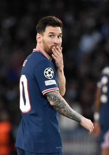 Lionel Messi of Paris Saint-Germain during the UEFA Champions League group A match between Paris Saint-Germain and Manchester City at Parc des...