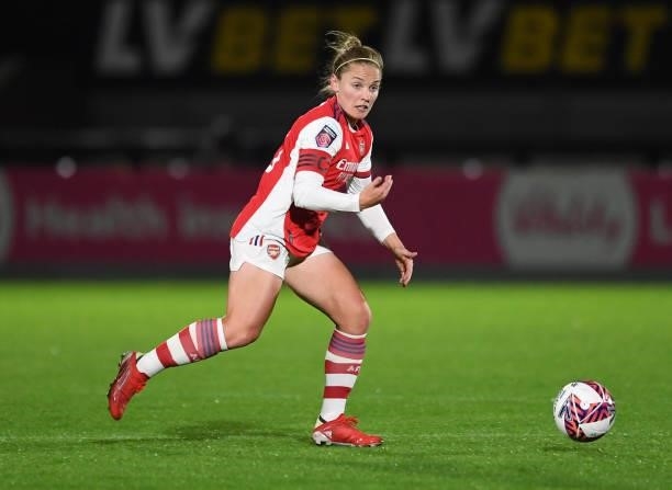 Kim Little of Arsenal during the Women's FA Cup Quarter Final between Arsenal Women and Tottenham Hotspur Women at Meadow Park on September 29, 2021...