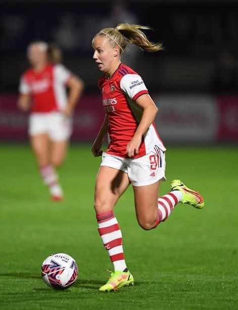 Beth Mead of Arsenal during the Women's FA Cup Quarter Final between Arsenal Women and Tottenham Hotspur Women at Meadow Park on September 29, 2021...