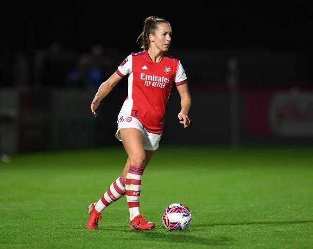 Lia Walti of Arsenal during the Women's FA Cup Quarter Final between Arsenal Women and Tottenham Hotspur Women at Meadow Park on September 29, 2021...