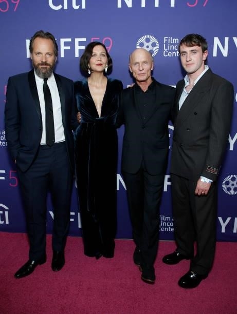 Peter Sarsgaard, Maggie Gyllenhaal, Ed Harris and Paul Mescal attend the premiere of "The Lost Daughter
