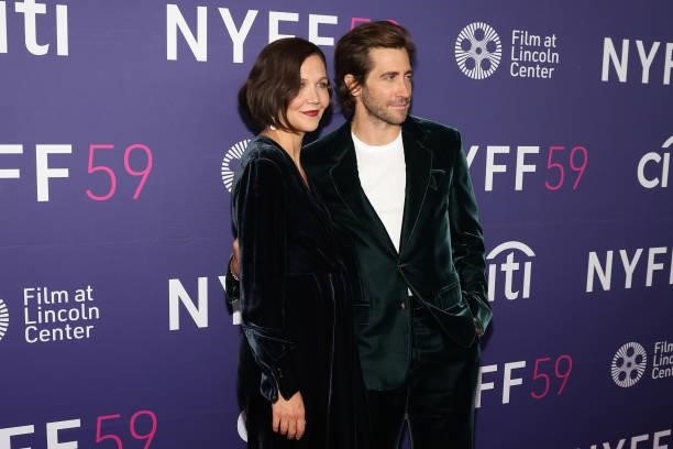 Maggie Gyllenhaal and Jake Gyllenhaal attend the premiere of "The Lost Daughter