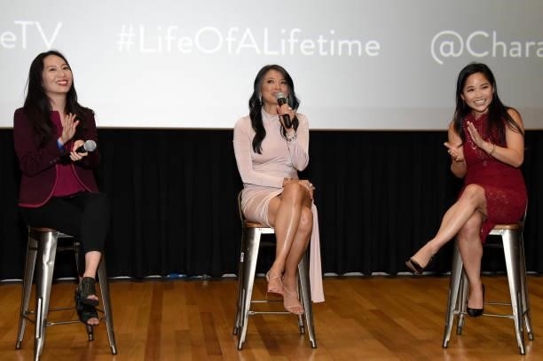 Rebecca Sun, Kelly Hu, and Sylvia Kwan speak onstage at A Special Screening And Panel For "List of a Lifetime