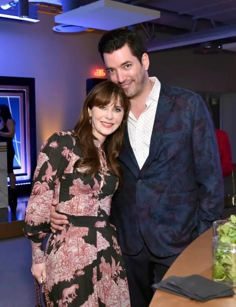 Zooey Deschanel and Jonathan Scott attend the Academy Museum of Motion Pictures and Vanity Fair Premiere party at Academy Museum of Motion Pictures...