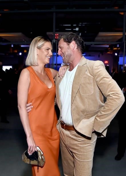 Rachel Mortenson and Josh Lucas attend the Academy Museum of Motion Pictures and Vanity Fair Premiere party at Academy Museum of Motion Pictures on...