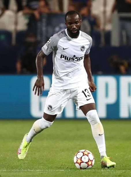Nicolas Moumi Ngamaleu of BSC Young Boys in action during the UEFA Champions League group F match between Atalanta and BSC Young Boys at Gewiss...