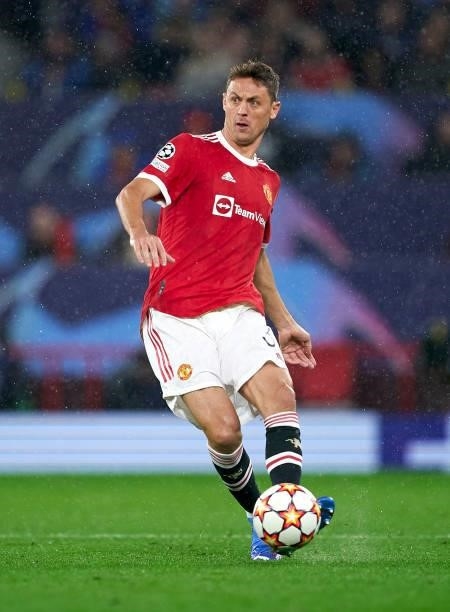 Nemanja Matic of Manchester United passes the ball during the UEFA Champions League group F match between Manchester United and Villarreal CF at Old...