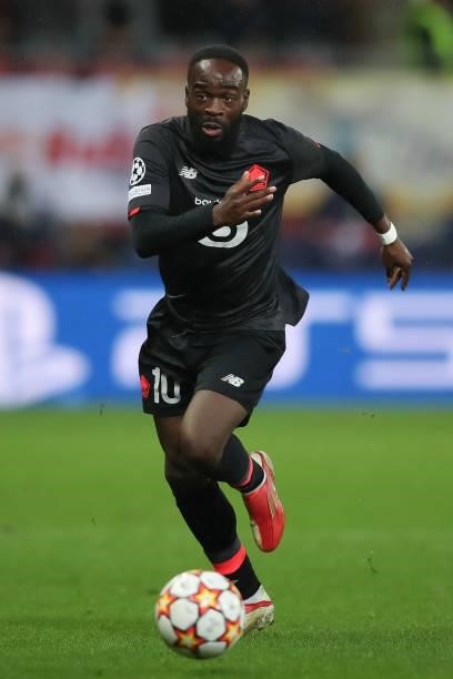Jonathan Ikone of Lille OSC in action during the UEFA Champions League group G match between FC Red Bull Salzburg and Lille OSC at Stadion Salzburg...