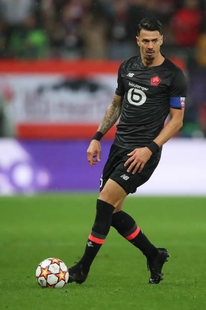 Jose Fonte of Lille OSC in action during the UEFA Champions League group G match between FC Red Bull Salzburg and Lille OSC at Stadion Salzburg on...