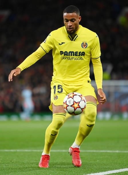 Arnaut Danjuma of Villarreal in action during the UEFA Champions League group F match between Manchester United and Villarreal CF at Old Trafford on...