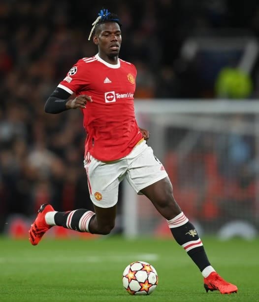 Paul Pogba of Manchester United in action during the UEFA Champions League group F match between Manchester United and Villarreal CF at Old Trafford...