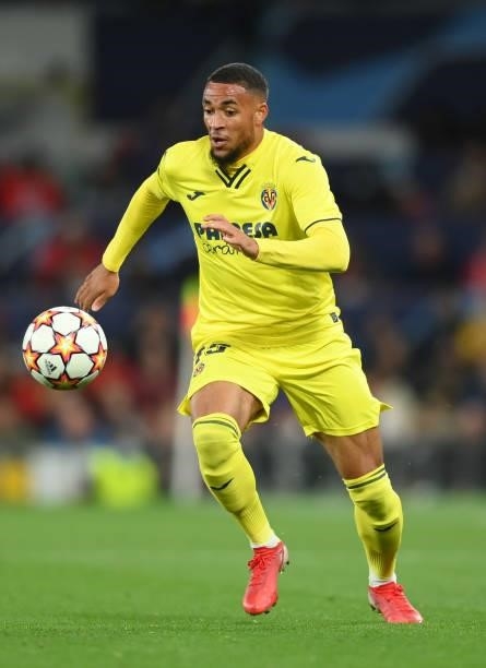 Arnaut Danjuma of Villarreal in action during the UEFA Champions League group F match between Manchester United and Villarreal CF at Old Trafford on...