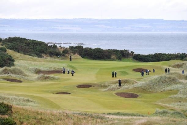 General view on the 17th hole during Day One of The Alfred Dunhill Links Championship at Kingsbarns on September 30, 2021 in St Andrews, Scotland.