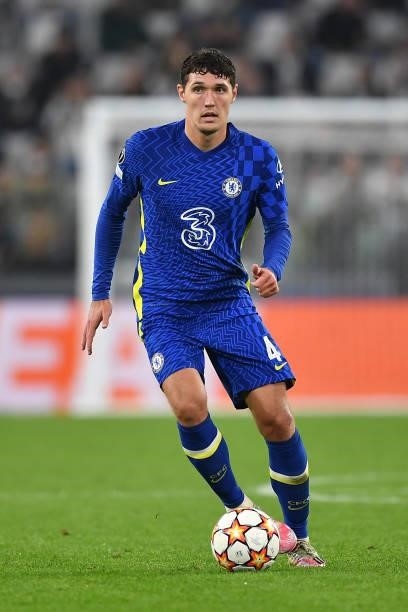 Andreas Christensen of Chelsea FC in action during the UEFA Champions League group H match between Juventus and Chelsea FC at Allianz Stadium on...