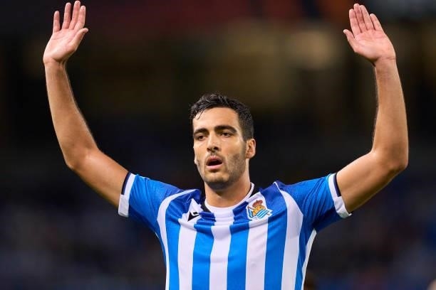 Mikel Merino of Real Sociedad reacts during the UEFA Europa League group B match between Real Sociedad and AS Monaco at Estadio Anoeta on September...