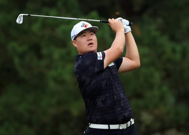 Sungjae Im of Korea plays his shot from the 13th tee during round one of the Sanderson Farms Championship at Country Club of Jackson on September 30,...