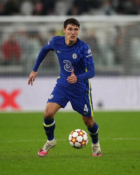 Andreas Christensen of Chelsea in action during the UEFA Champions League group H match between Juventus and Chelsea FC at on September 29, 2021 in...