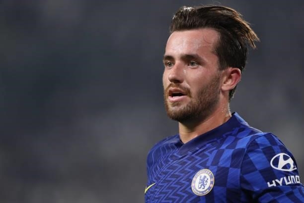 Ben Chilwell of Chelsea FC looks on during the UEFA Champions League group H match between Juventus and Chelsea FC at on September 29, 2021 in Turin,...