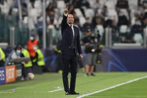 Massimiliano Allegri Head coach of Juventus reacts during the UEFA Champions League group H match between Juventus and Chelsea FC at on September 29,...