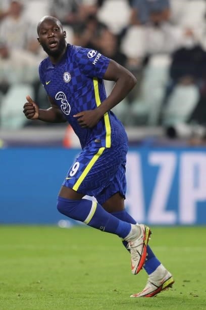 Romelu Lukaku of Chelsea FC during the UEFA Champions League group H match between Juventus and Chelsea FC at on September 29, 2021 in Turin, Italy.