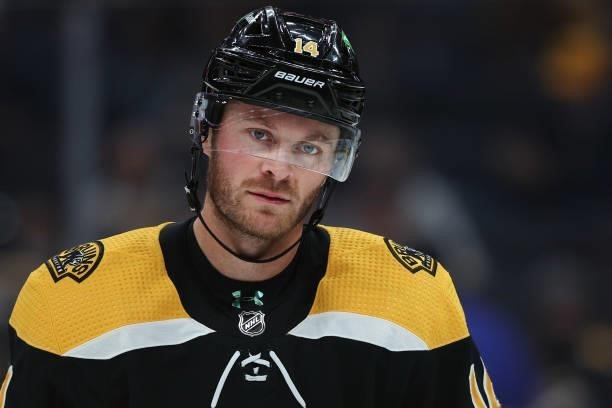 Chris Wagner of the Boston Bruins looks on during the second period of the preseason game against the Philadelphia Flyers at TD Garden on September...