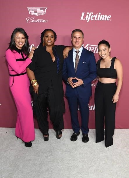 Kelly Hu, Jill Scott, President and Chairman of A+E Networks Group Paul Buccieri, and Sylvia Kwan attend Variety's Power of Women on September 30,...