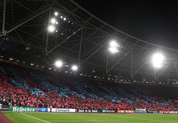 General view before the UEFA Europa League group H match between West Ham United and Rapid Wien at Olympic Stadium on September 30, 2021 in London,...