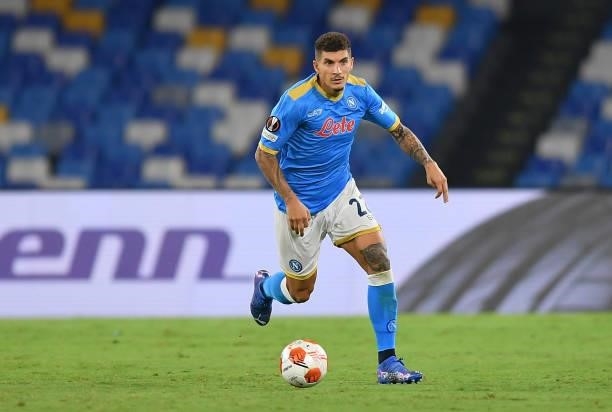 Giovanni Di Lorenzo of SSC Napoli runs with the ball during the UEFA Europa League group C match between SSC Napoli and Spartak Moskva at Stadio...