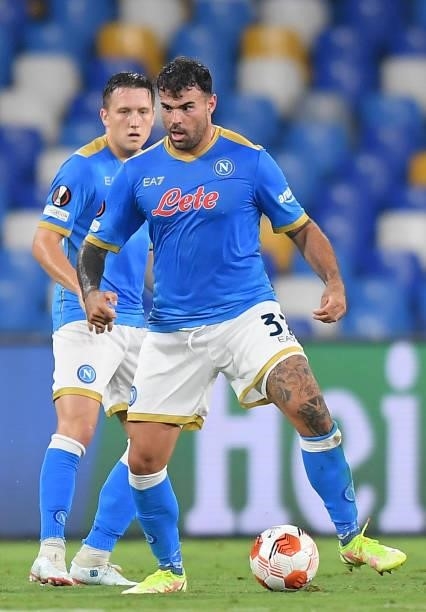 Andrea Petagna of SSC Napoli controls the ball during the UEFA Europa League group C match between SSC Napoli and Spartak Moskva at Stadio Diego...
