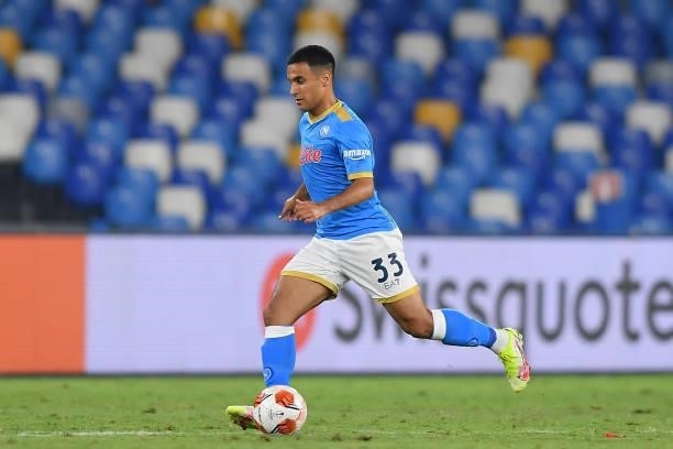 Adam Ounas of SSC Napoli runs with the ball during the UEFA Europa League group C match between SSC Napoli and Spartak Moskva at Stadio Diego Armando...