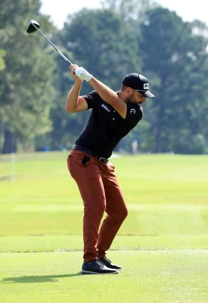 Stephan Jaeger of Germany plays his shot from the second tee during round two of the Sanderson Farms Championship at Country Club of Jackson on...