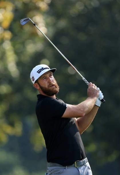 Kevin Chappell plays his shot from the seventh tee during round two of the Sanderson Farms Championship at Country Club of Jackson on October 01,...