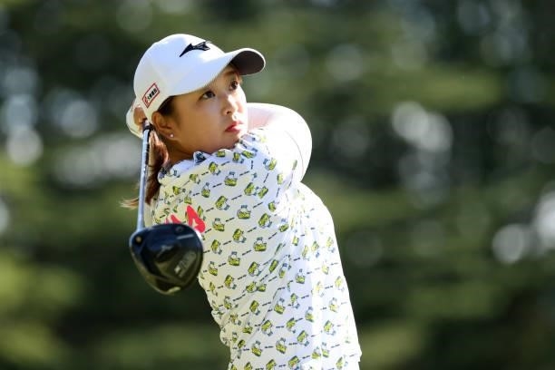 Mao Saigo of Japan on the 1st hole on the 13th hole during the second round of the 54th Japan Women's Open Golf Championship at Karasuyamajo Country...