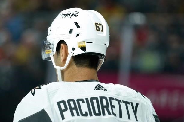 Max Pacioretty of the Vegas Golden Knights skates during the second period against the Los Angeles Kings at T-Mobile Arena on October 01, 2021 in Las...