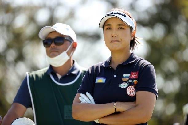 Mi-jeong Jeon of South Korea is seen on the 4th tee during the second round of the 54th Japan Women's Open Golf Championship at Karasuyamajo Country...