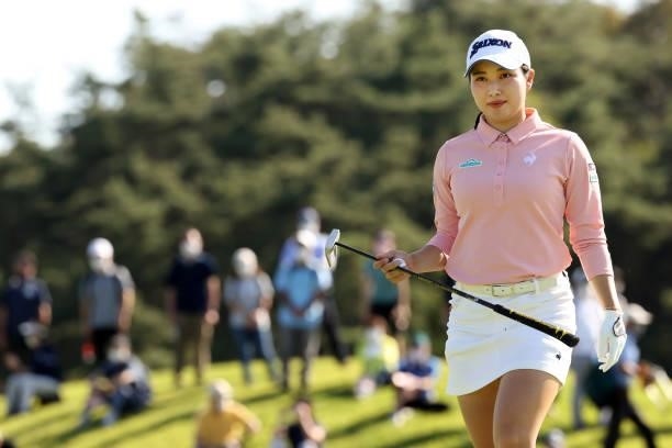 Sakura Koiwai of Japan is seen on the 8th green during the second round of the 54th Japan Women's Open Golf Championship at Karasuyamajo Country Club...