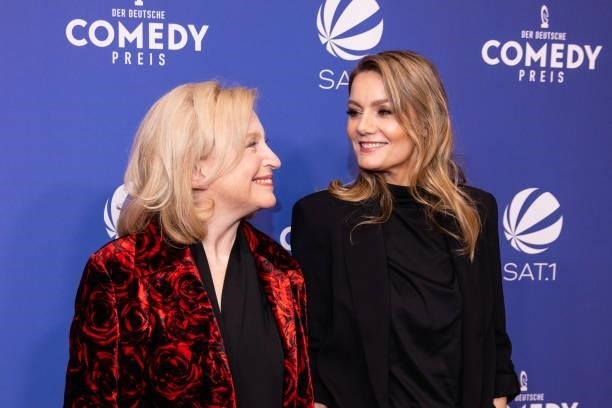 Maren Kroymann and Martina Hill attend the 25th annual German Comedy Awards on October 01, 2021 in Cologne, Germany.