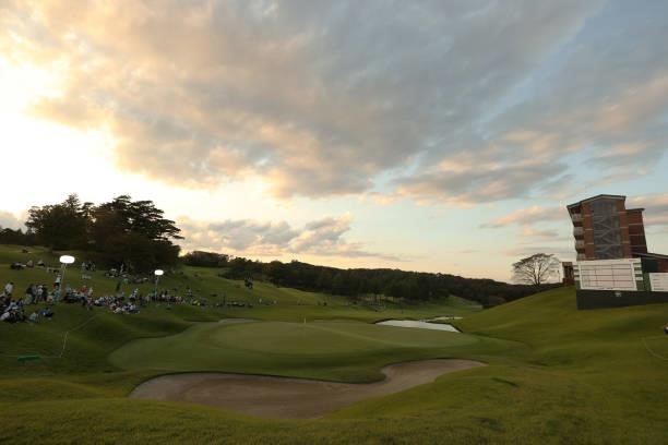 General view of the 18th green during the second round of the 54th Japan Women's Open Golf Championship at Karasuyamajo Country Club on October 2,...
